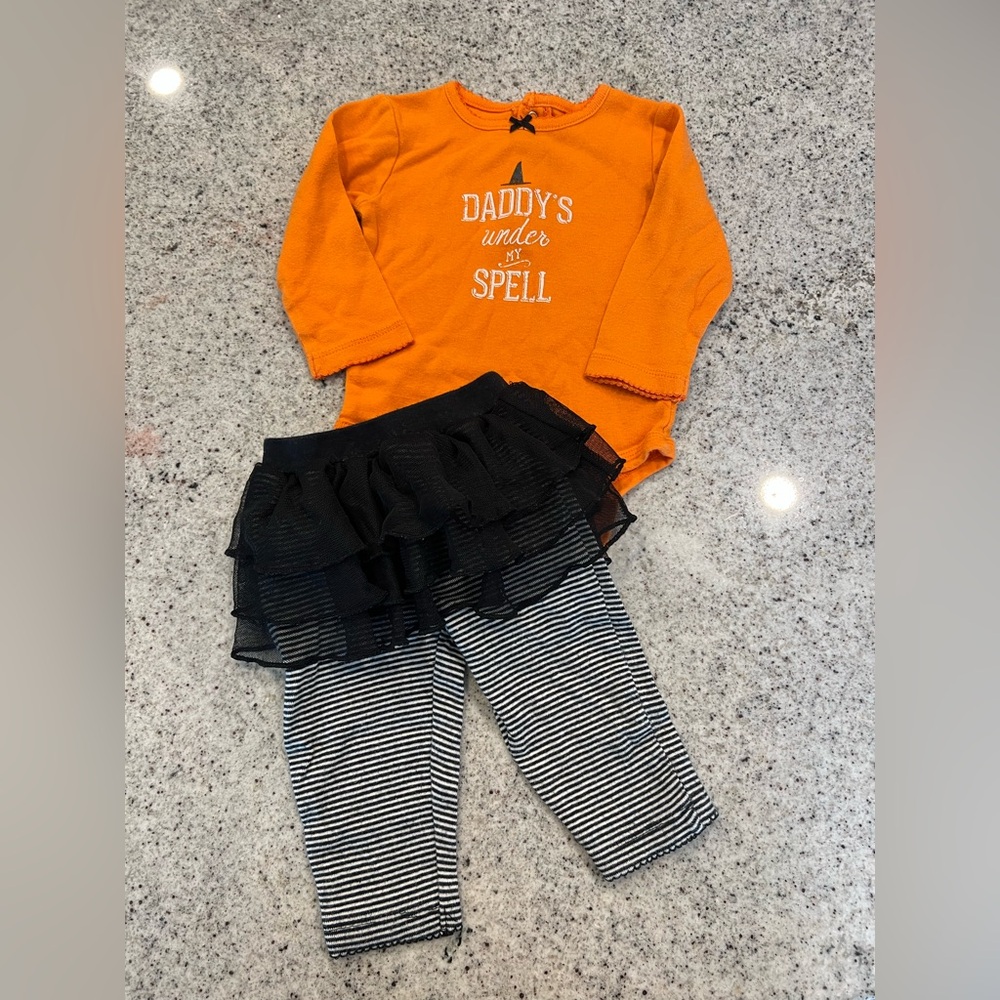 Baby girl Halloween outfit matching set 6 months - Picture 1 of 4